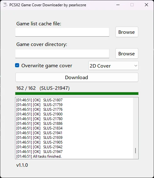 PCSX2 Game Cover Downloader